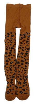 Medovo-černé vzorované punčocháče H&M