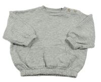 Šedá melírovaná žebrovaná oversize mikina s kapsou George