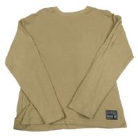 Béžové žebrované mikinotriko s nášivkou little kids