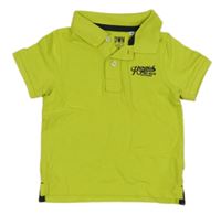 Limetkové polo tričko s nápisy C&A