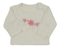 Bílá mikina s květy 