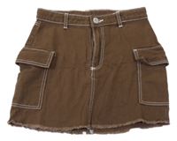 Hnědá cargo riflová sukně H&M
