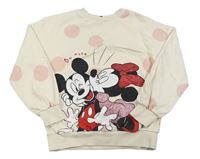 Smetanová oversize mikina s puntíky a Minnie s Mickey mousem George