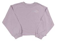 Lila crop mikina s nápisem H&M