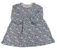 Světlerůžovo-zeleno-lila květované bavlněné šaty Matalan