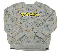 Šedá melírovaná mikina s Pokémony Primark