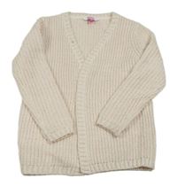 Světlerůžový třpytivý svetrový cardigan