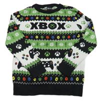 Černo-zeleno-bílý svetr s logy X-Box George