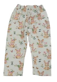 Bílé květované legíny s králíky Shein