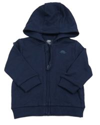 Tmavomodrá propínací mikina s výšivkou a kapucí F&F