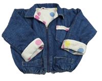 Tmavomodrá riflová zateplená bunda