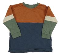 Hnědo-tmavomodro-khaki mikinotriko Next