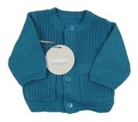 Nové - Modrozelený propínací svetr Absorba