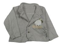 Béžové pruhované teplákové sako s medvědem