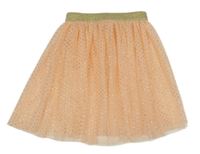 Meruňková puntíkatá tylová sukně