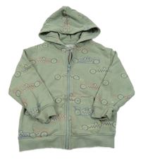 Zelenošedá propínací mikina s formulemi a kapucí M&S