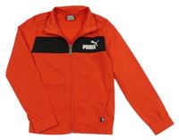 Červeno-černá sportovní propínací mikina s logem Puma