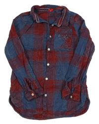 Tmavomodro-vínová kostkovaná halenka S. Oliver