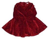 Červené květované sametové šaty F&F