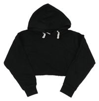 Černá crop mikina s kapucí Matalan