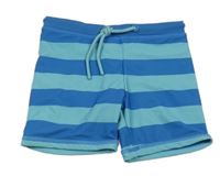 Modro-azurové pruhované nohavičkové plavky Famy