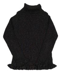 Černý třpytivý žebrovaný svetrový rolák Primark