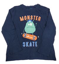 Tmavomodré triko s příšerkou Primark