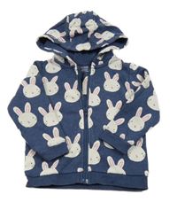 Tmavomodrá propínací mikina s králíky a kapucí M&S