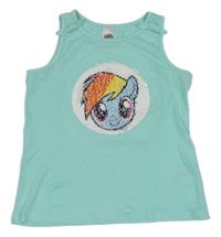 Světlemodrý top s My Little Pony z překlápěcích flitrů C&A