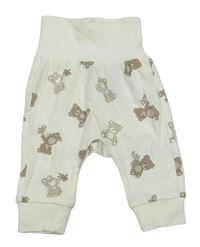 Smetanové lehké tepláky s medvědy H&M