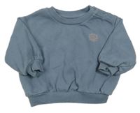 Modrošedá oversize mikina s potiskem M&S