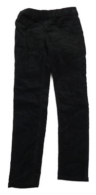 Černé manšestrové elastické kalhoty H&M