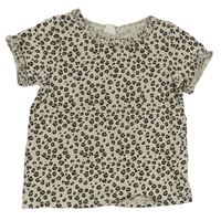 Béžové tričko s leopardím vzorem H&M