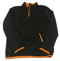 Černo-oranžová sportovní mikina
