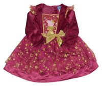 Kostým - růžové sametové/tylové šaty s Peppou a mašlí 