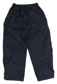 Tmavomodré šusťákové podšité kalhoty 