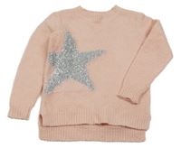 Světlerůžový svetr s hvězdou M&Co.
