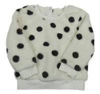 Bílá kožešinová puntíkatá mikina Nutmeg