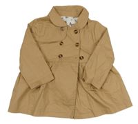 Hnědý plátěný jarní kabát shein