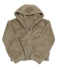 Hnědá kožešinová podšitá bunda s kapucí Nutmeg