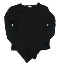 Černé crop žebrované triko River Island