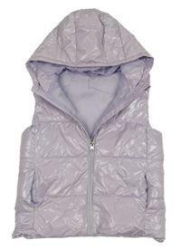 Lila šusťáková zateplená vesta s kapucí dunnes