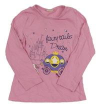 Růžové pyžamové triko s nápisem kids