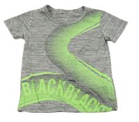 Šedo-zelené melírované sportovní tričko 