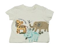 Bílé tričko se zvířátky Topomini