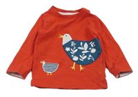 Červené triko se slepicí 