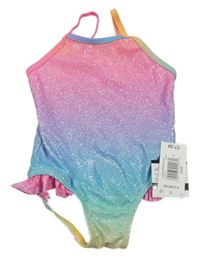 Nové - barevné třpytivé jednodílné plavky Matalan