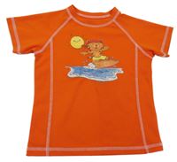 Oranžové UV tričko s tygrem 