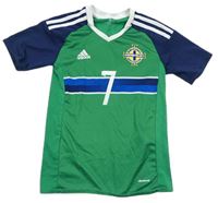 Zeleno-tmavomodrý funkční fotbalový dres - Severní Irsko Adidas