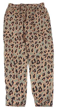 Pískové lehké kalhoty s leopardím vzorem Next